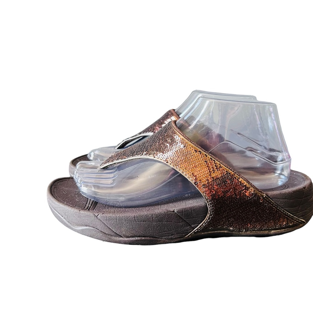 FitFlop ~ ELECTRA Sandals Flip Flops  ~ Bronze ~ Size 8